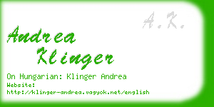 andrea klinger business card